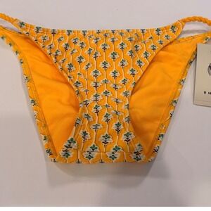 Rhode x Target Yellow Block Print Bikini Bottom Low Rise High Leg Cheeky Size M